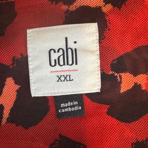 CAbi #5571 Siren Wrap Dress Midi Length V-Neckline Leopard Print Red XXL - Picture 10 of 12